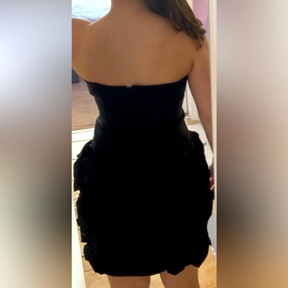 Max & Cleo Black Rosette Sweetheart Neckline Party Holiday Dress - Picture 2 of 15